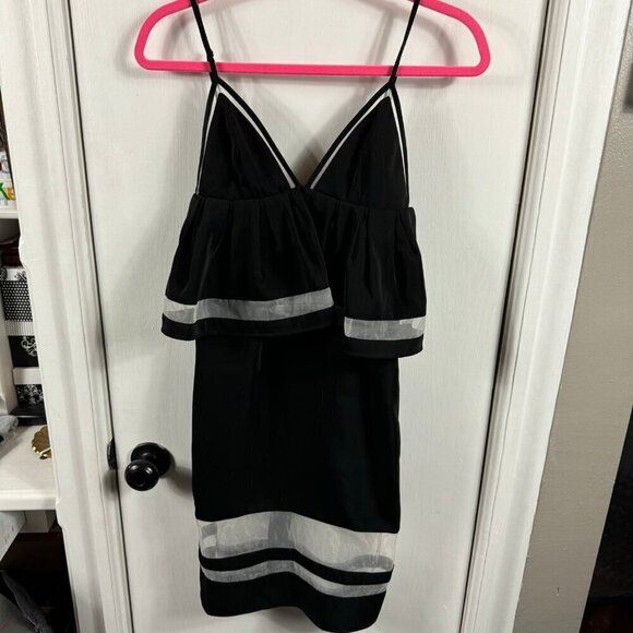NBD Second Chances Midi Dress in Black tiered knee length dress SZ XS - Picture 3 of 10